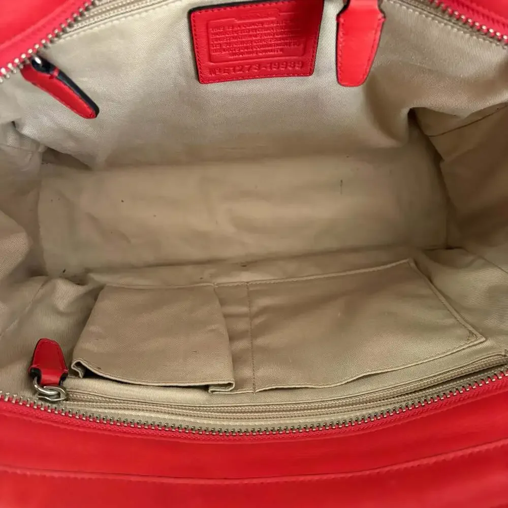 Coach Legacy Ocelot Candace Satchel Red Leather and Print Bag